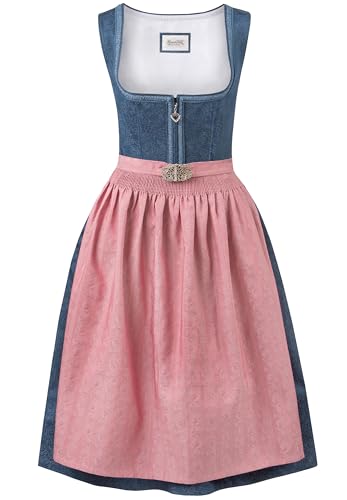 Stockerpoint Damen Dirndl Roseline Kleid für besondere Anlässe (ohne Bluse), blau-Altrosa, 36 von Stockerpoint