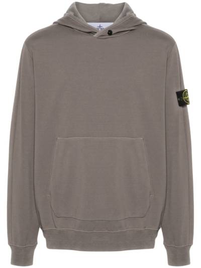 Stone Island Hoodie mit Kompass-Patch - Grau von Stone Island