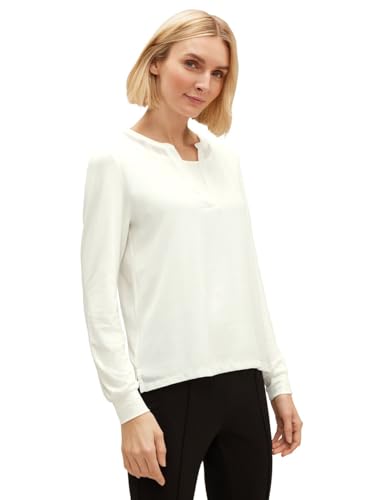 STREET ONE Damen A320682 Chiffon Langarmshirt, Off White, 42 von Street One