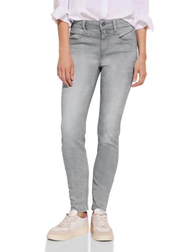 STREET ONE Damen A377260 Jeans Slim und High, Light Grey Random wash, 26W / 30L von Street One