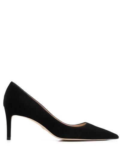 Stuart Weitzman Wildlederpumps mit spitzer Kappe 75mm - Schwarz von Stuart Weitzman