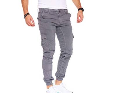 8000 Herren Cargohose aus Baumwolle männer Cargohose Chino Hose Freizeithose Slim fit Cargohose Slim fit Chino Hose stylisch Cargohose (8002_Gray, 30) von Styleko