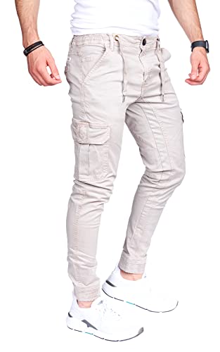 8008 Herren Cargohose aus Baumwolle männer Cargohose Chino Hose Freizeithose Slim fit Cargohose Slim fit Chino Hose stylisch Cargohose (as3, Numeric, Numeric_23, Regular, Regular, A-Beige, 38) von Styleko