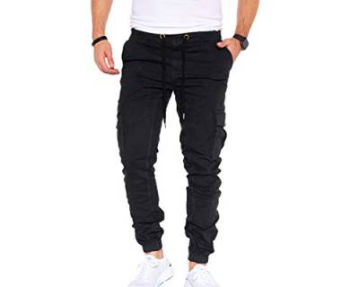 8009 Herren Cargohose aus Baumwolle männer Cargohose Chino Hose Freizeithose Slim fit Cargohose Slim fit Chino Hose stylisch Cargohose (as3, Numeric, Numeric_29, Plus, Regular, C-Black, 38) von Styleko