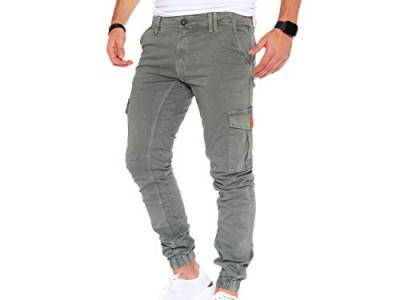 Styleko Cargohose Herren Cargohose aus Baumwolle Outdoorhose männer verwaschen Cargohose Chino Hose Sporthose Freizeithose Jogging treckking Casual Hose |6 Taschen 8001 (Olive- Guertel, 34) von Styleko