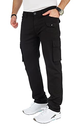 Styleko Cargohose Herren Cargohose aus Baumwolle Outdoorhose männer verwaschen Cargohose Chino Hose Sporthose Freizeithose Jogging treckking Casual Hose |6 Taschen 8001 (X_Black, 30) von Styleko