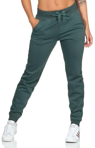 Sublevel Damen Jogginghose LSL-465 Sweatpants mit Teddyfleece-Innenfutter Forest Green Melange M von Sublevel