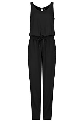 Sublevel Damen Overall Jumpsuit lange Hose Binde Gürtel Einteiler, Hosengröße:L / 40, Farbe:Schwarz von Sublevel