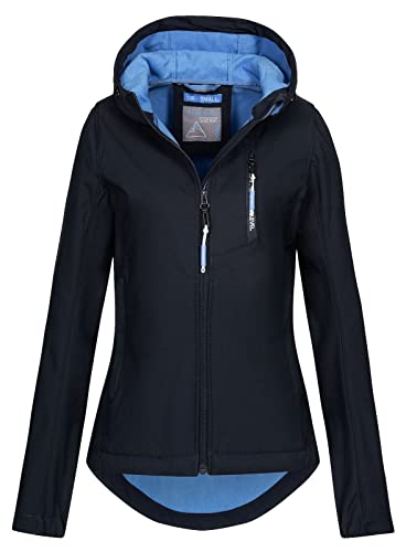 Sublevel Damen Softshelljacke LSL-442 wasserabweisende Jacke mit Kapuze Night Navy L von Sublevel