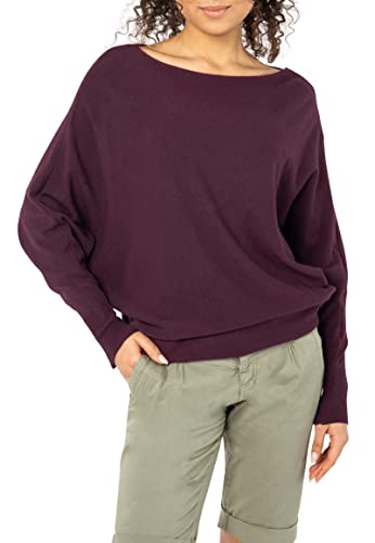 Sublevel Damen Strickpullover Basic mit Fledermausärmeln Dark-Purple M/L von Sublevel