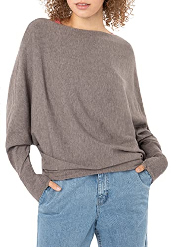 Sublevel Damen Strickpullover Basic mit Fledermausärmeln Grey S/M von Sublevel