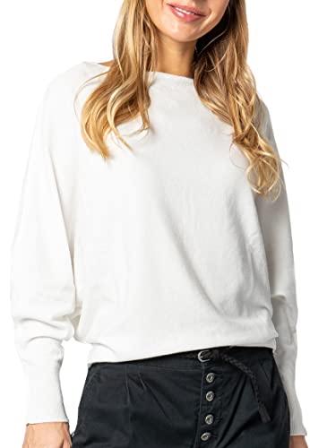 Sublevel Damen Strickpullover Basic mit Fledermausärmeln White M/L von Sublevel