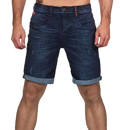 Sublevel Herren Jeans Shorts LSL-453 Bermuda mit Aufschlag Dark Blue Denim D242 W31 von Sublevel