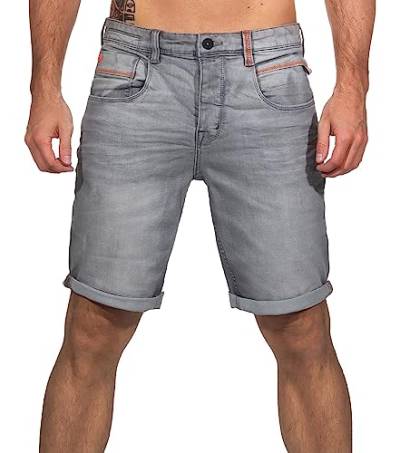 Sublevel Herren Jeans Shorts LSL-453 Bermuda mit Aufschlag Grey Denim G104 W29 von Sublevel