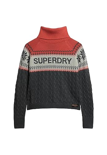 Superdry Damen Aspen Ski Knit T-Shirt, Kohlegrau, 38 von Superdry