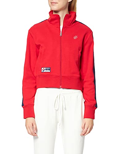 Superdry Damen Code Track Jacket Cardigan Sweater, Risk Red, L von Superdry