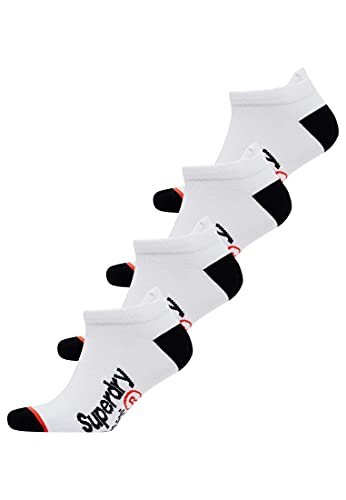 Superdry Herren COOL MAX Ankle 3PK Socken, White Multipack, Small/Medium von Superdry
