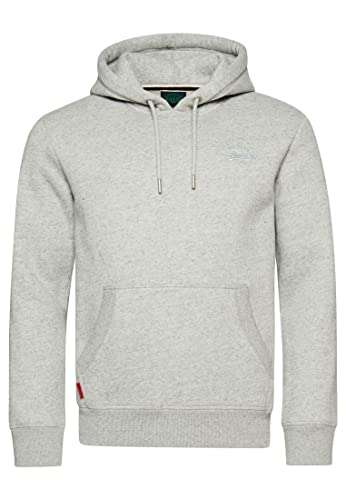 Superdry Herren Essential Logo Hoodie Sweatshirt, Grau, Athletisch, meliert, XL von Superdry