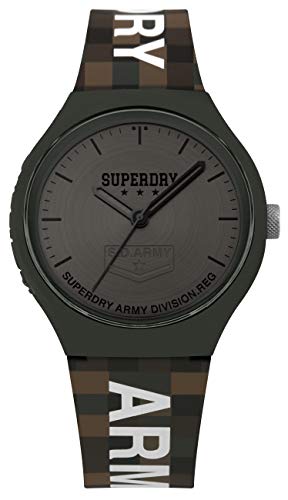 Superdry Herren Analog Quarz Uhr mit Silikon Armband SYG251E von Superdry