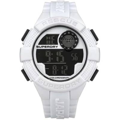 Superdry Unisex – Erwachsene Digital Automatisch Uhr mit Kunststoff Armband SYG193W von Superdry