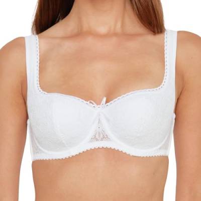 Susa Damen (Push-up) 7592 BH, Halbtransparent, weiß, 100D von Susa