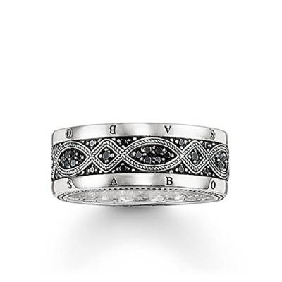 Thomas Sabo Herren-Ring Oxidiertes Silber Zirkonia schwarz Gr. 54 (17.2) - TR2006-051-11-54 von THOMAS SABO