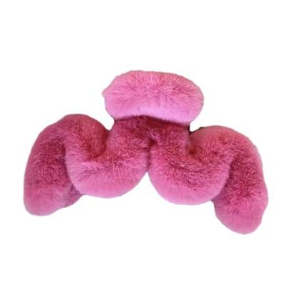 Wellenförmige Haarklammer für Damen, große Haarspange, Bananen-Kieferklemme, Plüsch-Haargreifer, weiblicher Winter, Haarschmuck, Kopfbedeckung für Damen von TIAOWU