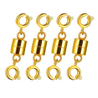 TIESOME 4 Stück doppelte magnetische Halskettenverschlüsse und verschlüsse, Halskettenverlängerungen magnetische Schmuckverschlüsse Armbandverlängerung Konverter für Armband Halsketten von TIESOME