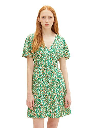 TOM TAILOR Denim Damen 1036825 Sommerkleid mit Blumen, 31953-Green Flower Print, L von TOM TAILOR Denim