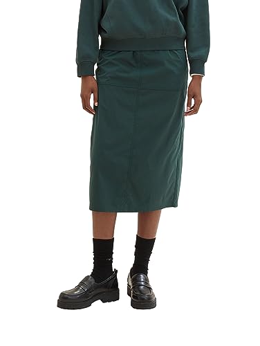 TOM TAILOR Denim Damen Cargo Midi Rock, huntsman green, M von TOM TAILOR Denim