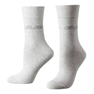 TOM TAILOR 2er Pack Basic Women Socks 9702 285 light grey melange Doppelpack Strümpfe Socken, Size:35-38 von TOM TAILOR