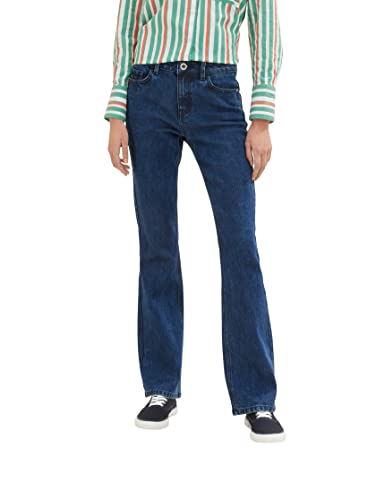 TOM TAILOR Damen 1035527 Kate Narrow Bootcut Jeans, 10113 - Clean Mid Stone Blue Denim, 34W / 32L von TOM TAILOR