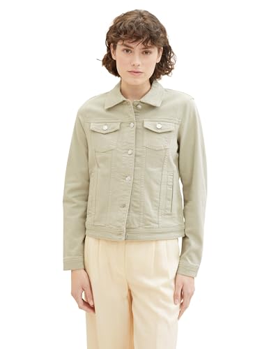 TOM TAILOR Damen Basic Colored Jeansjacke, desert green, S von TOM TAILOR