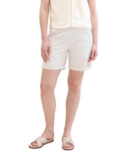 TOM TAILOR Damen Chino Bermuda Shorts , delicate beige white stripe, 44 von TOM TAILOR