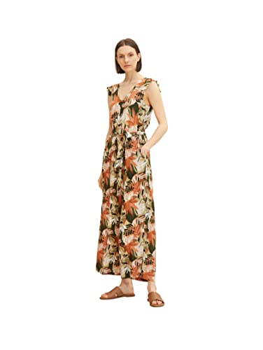 TOM TAILOR Damen Jumpsuit mit Bindegürtel 1031368, 29549 - Colorful Summerly Design, 42 von TOM TAILOR