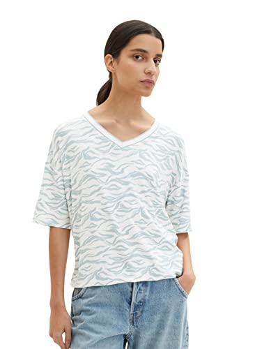 TOM TAILOR Damen Loose Fit T-Shirt mit elastischem Saum & Schleifen-Detail von TOM TAILOR