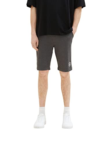 TOM TAILOR Herren 1036329 Bermuda Sweatpants Shorts, 11086 - Dark Grey Melange, M von TOM TAILOR