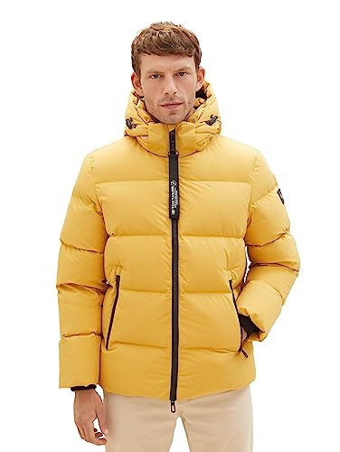 TOM TAILOR Herren 1037350 Recycled Down Puffer-Jacke mit Abnehmbarer Kapuze, 10533-golden Fall, XXXL von TOM TAILOR