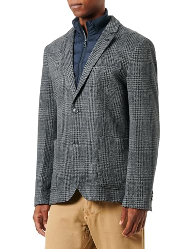 TOM TAILOR Herren 1037804 2-in-1 Sakko mit Abnehmbarer Innenjacke, 32807-grey Blue Houndstooth, 54 von TOM TAILOR