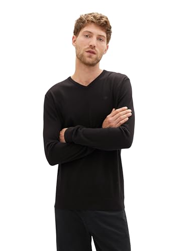 TOM TAILOR Herren Basic Strickpullover mit V-Ausschnitt von TOM TAILOR