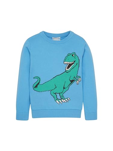 TOM TAILOR Jungen Kinder Strickpullover mit Dinosaurier, rainy sky blue, 128/134 von TOM TAILOR