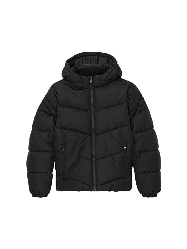 TOM TAILOR Jungen 1038540 Puffer Winterjacke mit Abnehmbarer Kapuze, 29999-Black, 140 von TOM TAILOR