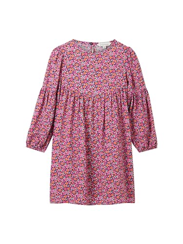 TOM TAILOR Mädchen Kinder Kleid mit Blumen, 34689 - Blue Multicolor Flower Print, 128/134 von TOM TAILOR