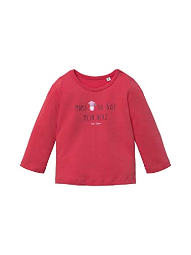 TOM TAILOR Unisex Baby Langarmshirt T-Shirt, Geranium|red, 50/56 von TOM TAILOR