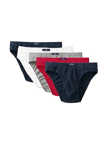Tom Tailor Underwear Herren Mini 5er Pack Slip, Blau (Navy-White-red 7249), Medium (Herstellergröße: M/5) von TOM TAILOR