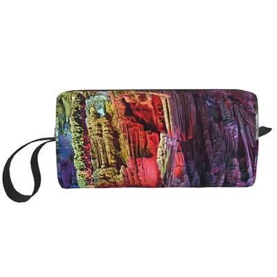 Make-up-Tasche Für Frauen Natürliche Höhle Rock Gedruckt Große Kapazität Kosmetiktaschen Tragbare Kulturbeutel Reise Lagerung, Weiß, Einheitsgröße, weiß, Einheitsgröße von TOMPPY