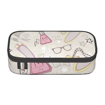 TOMPPY Frauen Produkte Taschen Schuhe Parfüm Gedruckt Bleistift Fall Große Kapazität Bleistift Beutel Tragbare Bleistift Tasche Büro Schreibwaren Organizer, Schwarz , Einheitsgröße, Tragbar, einfach, von TOMPPY