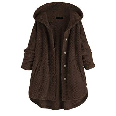 Damen Winterjacke Mantel Damen Kapuzenjacke Winterjacke Mode Warm Hoodie Pullover Warme Winterparka Jacke Winter Reißverschluss Plüschjacke Fleecejacke Wintermantel Damen Lang Oberteile Oversize von TOPJIAO