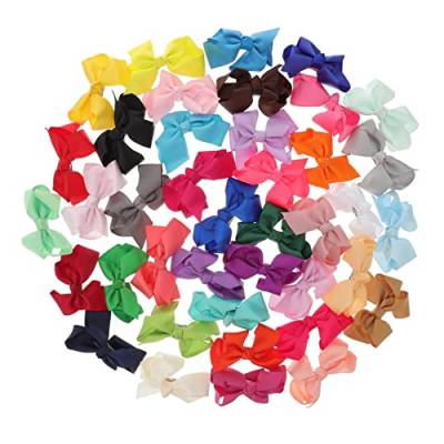 TOYANDONA 40st Kopfbedeckung Schleifen Für Mädchen Schleifenhaarspangen Haarspangen Für Mädchen Clips Für Haarschleifen Bambus-baumwolle Haar Klammern Polyester Krawatte Baby Haarschmuck von TOYANDONA