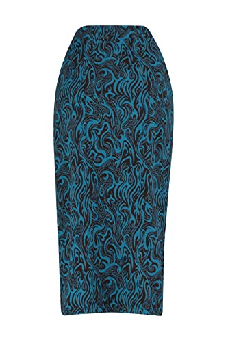 TRENDYOL Damen Mini Bodycon Gestrickt Rock Skirt, Blau, XL von TRENDYOL